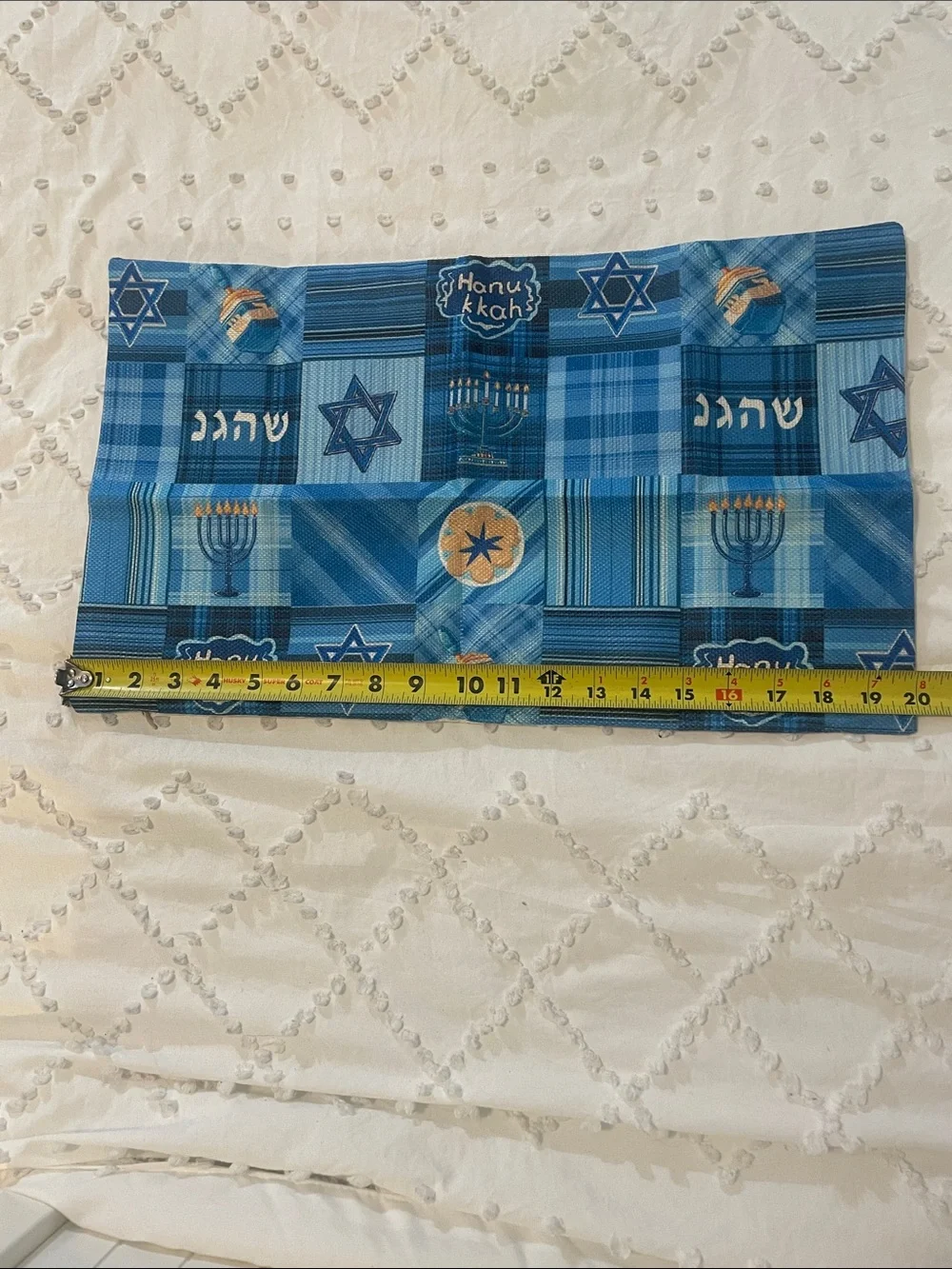 Hanukkah Blue Menorah & Star Pillow Cover new